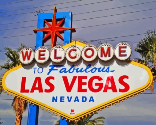 Nevada Welcome To Las Vegas City Paint By Numbers