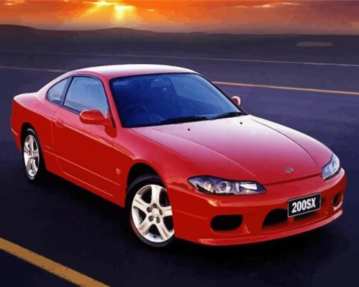 Nissan S15 Red Car Paint By Numbers