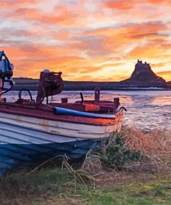 Old Boat In Holy Island Lindisfarne Paint By Numbers