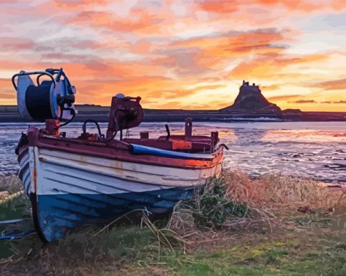 Old Boat In Holy Island Lindisfarne Paint By Numbers