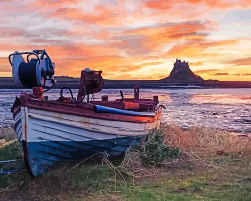 Old Boat In Holy Island Lindisfarne Paint By Numbers