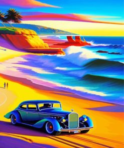 Old Car Ocean Art Paint By Numbers