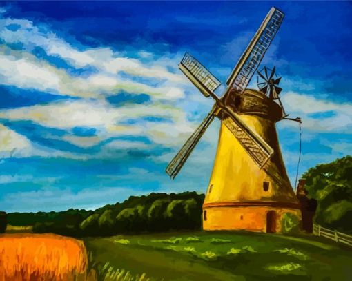 Old Windmill Art Paint By Numbers