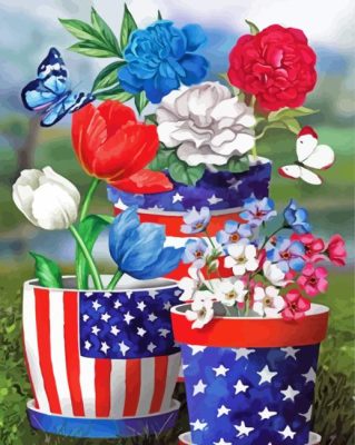 Patriotic Garden Flag Paint By Numbers