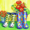 Rain Boots And Flowers Paint By Numbers