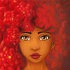 Red Afro Girl Art Paint By Numbers