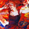 Red Haired Lady Dancer In Red Paint By Numbers