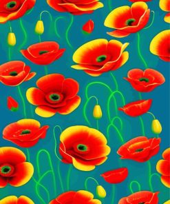 Red Poppies Art Paint By Numbers