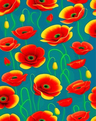 Red Poppies Art Paint By Numbers