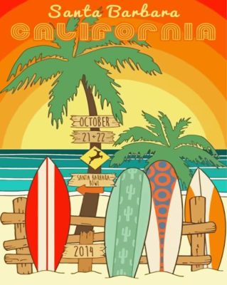 Santa Barbara California Poster Paint By Numbers