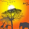 Sunset Safari Animals Paint By Numbers