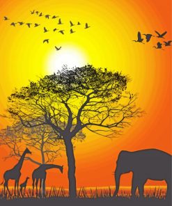 Sunset Safari Animals Paint By Numbers
