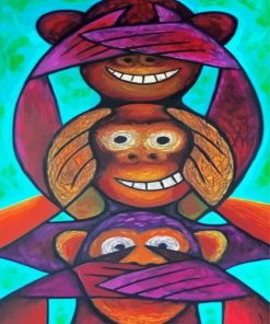 The 3 Wise Monkeys Paint By Numbers