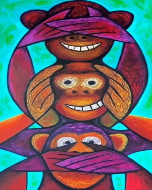 The 3 Wise Monkeys Paint By Numbers