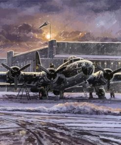 The Memphis Belle In Snow Paint By Numbers