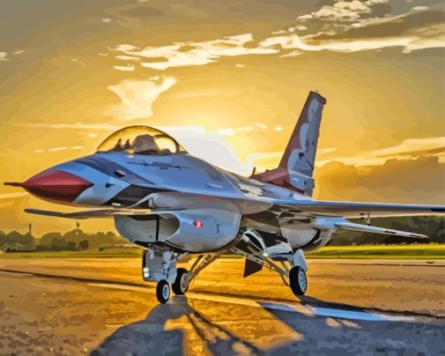 Thunderbird Jet At Sunset Paint By Numbers