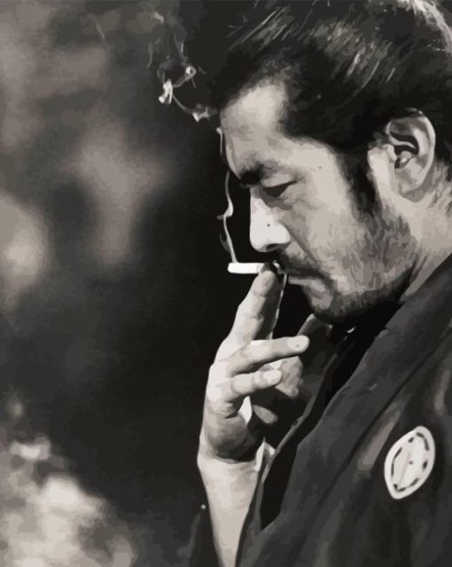 Toshiro Mifune Smoking Paint By Numbers