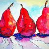 Abstract Red Pears In A Row Paint By Numbers