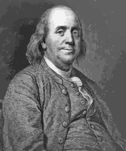 Black And White Benjamin Franklin Paint By Numbers