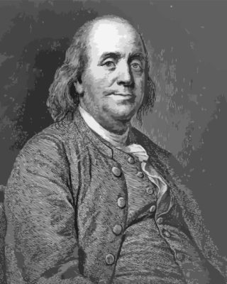 Black And White Benjamin Franklin Paint By Numbers