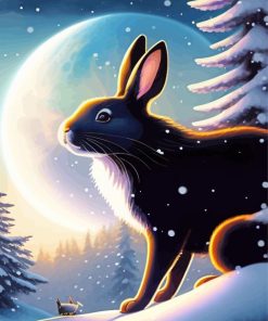 Bunny In Snow Paint By Numbers