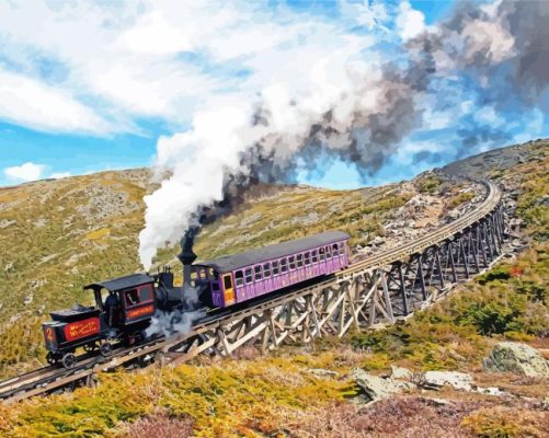 Cog Railroad Train Paint By Numbers