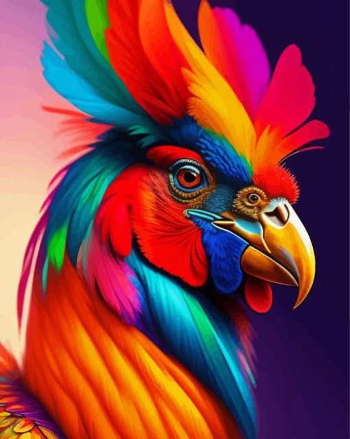 Colorful Chicken Paint By Numbers