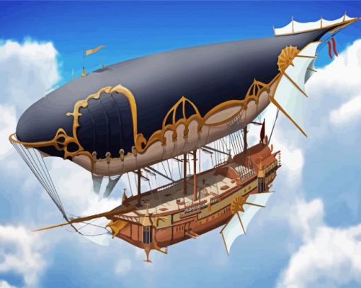 Dirigible Steampunk Paint By Numbers