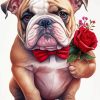 Dog And Flowers Paint By Numbers