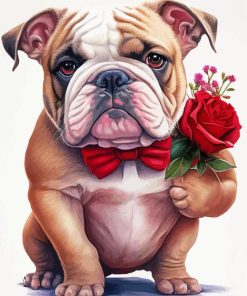 Dog And Flowers Paint By Numbers