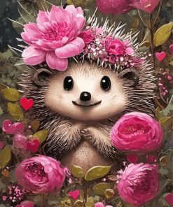 Floral Hedgehog Paint By Numbers