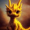 Golden Baby Dragon Paint By Numbers