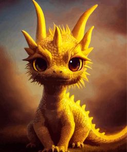 Golden Baby Dragon Paint By Numbers