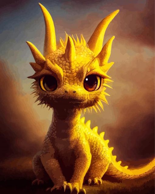 Golden Baby Dragon Paint By Numbers