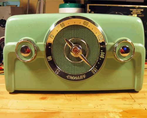 Green Radio Vintage Paint By Numbers