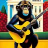 Monkey Playing Guitar Paint By Numbers