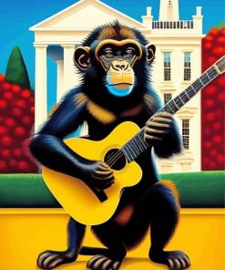 Monkey Playing Guitar Paint By Numbers