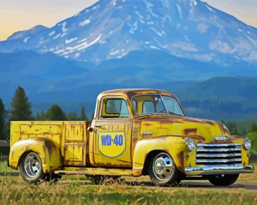 Old Yellow Camionnette Chevrolet Paint By Numbers