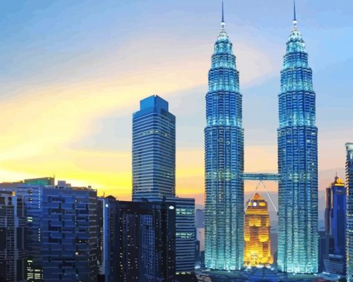 Petronas Twin Towers Kuala Lumpur Paint By Numbers