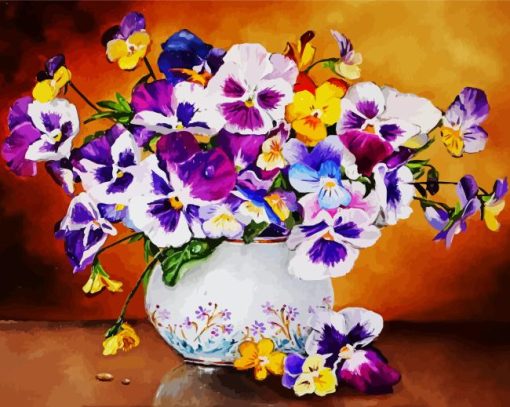 Potted Flowers Pansies Paint By Numbers