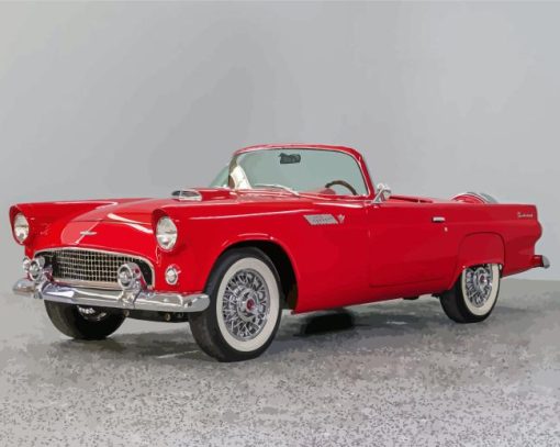 Red 1956 Ford Thunderbird Paint By Numbers