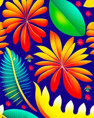 Tropical Flowers Paint By Numbers