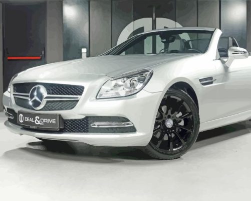 White Black Mercedes Slk Car Paint By Numbers