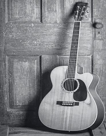 Musical Guitar Black White Paint By Numbers