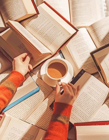 Books and Coffee Delight Paint By Numbers