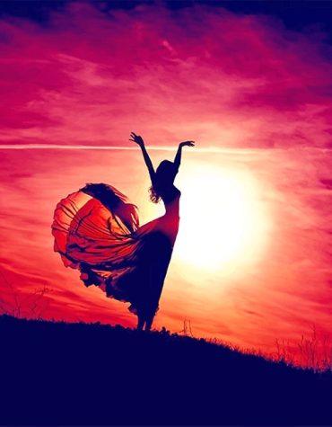 Dancer Silhouette Sunset Paint By Numbers