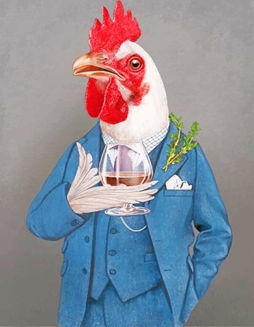 Dressed Up Rooster Paint By Numbers