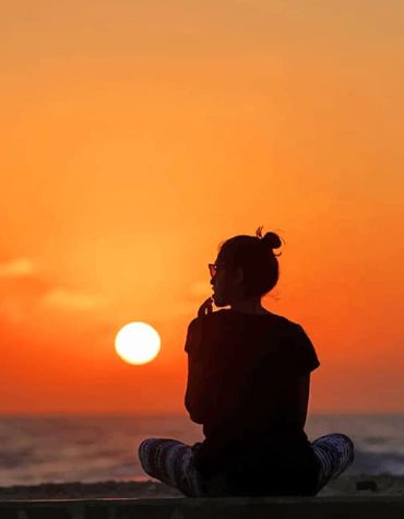 Silhouette Girl at Sunset Paint By Numbers