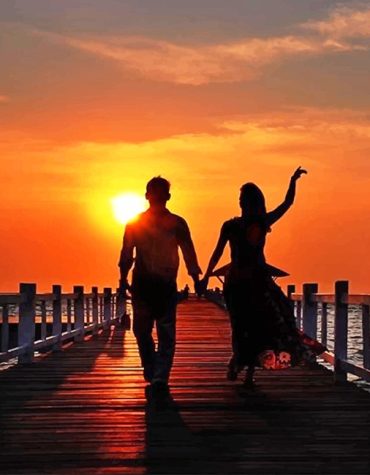 Romantic Beach Sunset Paint By Numbers