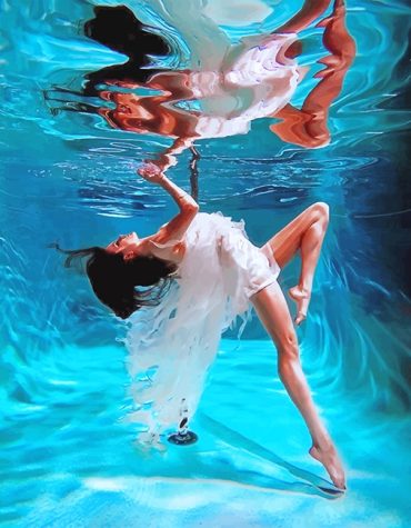 Graceful Woman in Pool Paint By Numbers